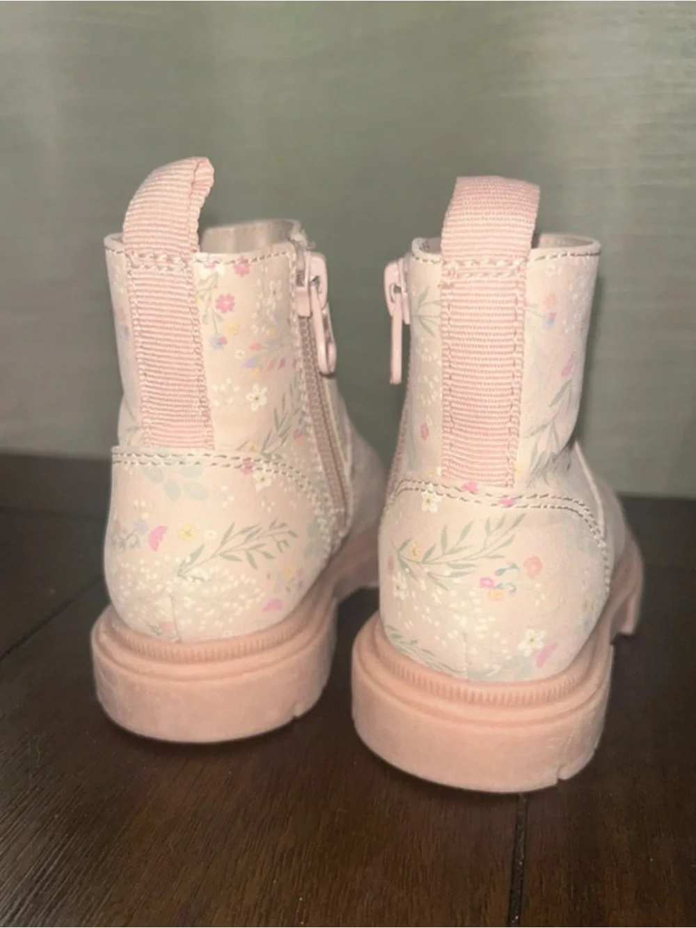 Cat & Jack Light Pink Floral Girls' Pull-On Boots